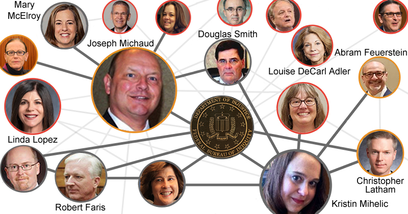 web of corruption, joseph michaud, kristin mihelic, mary mcelroy, christopher burrus, louise decarl adler